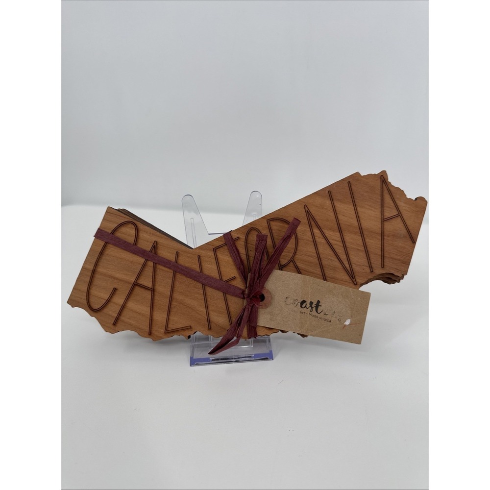 Zootility Coaster Set 4 California Made USA NEW Laser Cut Birchwood‎